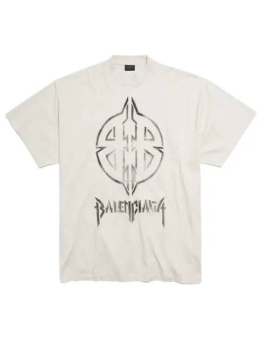 Metal BB Stencil Cotton Short Sleeve T-Shirt White - BALENCIAGA - BALAAN 2