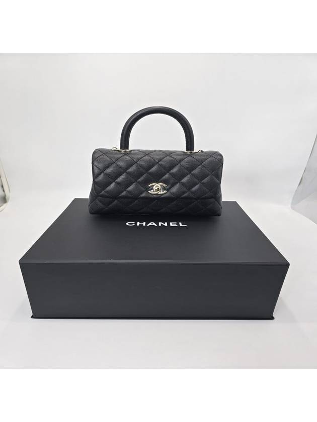 Coco Handle Caviar Gold Small Tote Bag Black - CHANEL - BALAAN 8