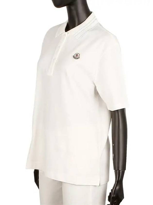 Logo Patch Short Sleeve Polo Shirt White - MONCLER - BALAAN 2