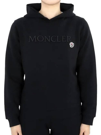 Kids embroidery logo wappen hood sweatshirt black 8G00014 899PS 999 12 14A adult wearable - MONCLER - BALAAN 2