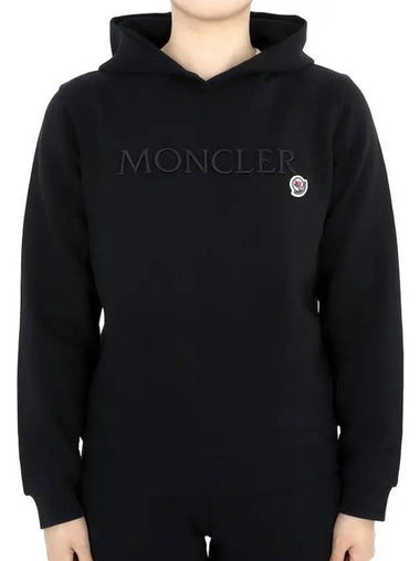 Kids embroidery logo wappen hood sweatshirt black 8G00014 899PS 999 12 14A adult wearable - MONCLER - BALAAN 1