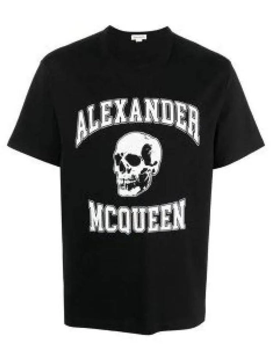 Skull Logo Print Short Sleeve T-shirt Black - ALEXANDER MCQUEEN - BALAAN 2