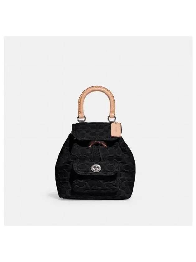 Riya Backpack 21 In Signature Denim CJ833 LHBLK - COACH - BALAAN 1