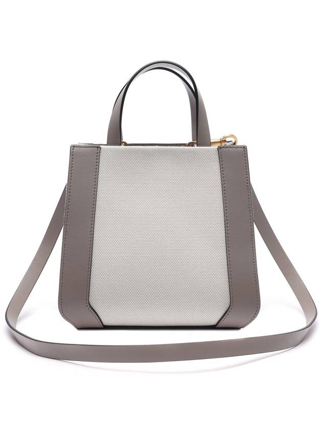 V Logo Signature Leather Tote Bag Grey - VALENTINO - BALAAN 5