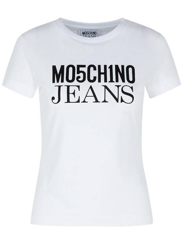 Moschino Jeans White Cotton T-Shirt - MOSCHINO - BALAAN 1