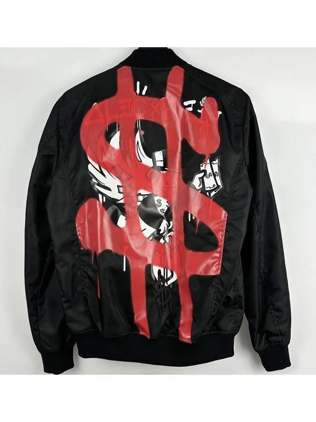 Dollar Print Zip-up Bomber Jacket Black - PHILIPP PLEIN - BALAAN 5