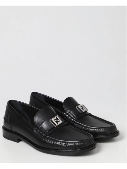 FF Square Leather Loafers Black - FENDI - BALAAN 2