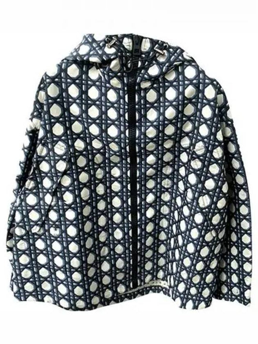 Macrocannage Waterproof Hooded Jacket Navy - DIOR - BALAAN 2