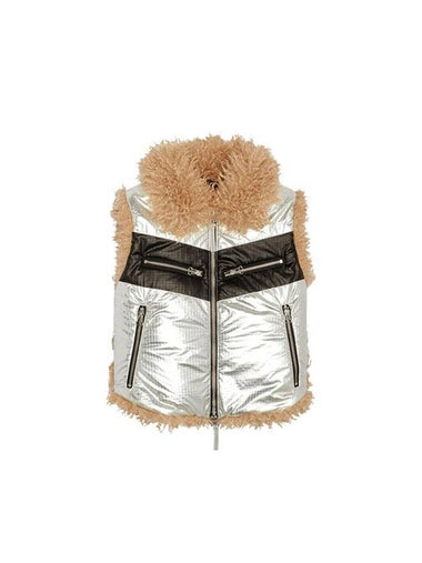 W Efia Foil Effect Vest Silver - DIESEL - BALAAN 1