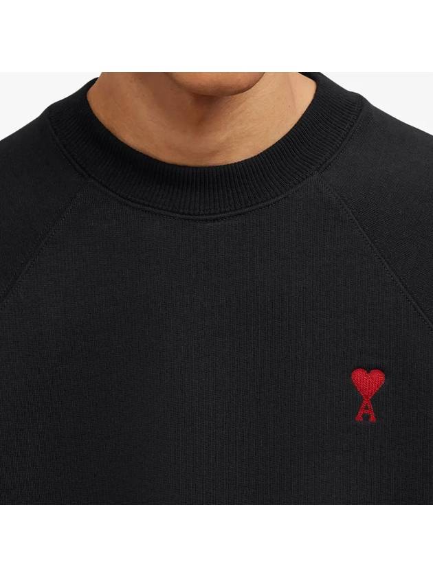 Small Heart Logo Sweatshirt Black - AMI - BALAAN 3