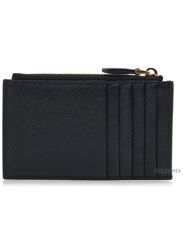 Saffiano Leather Card Wallet Black Silver - PRADA - BALAAN 4