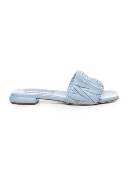 Materasse Nappa Leather Slippers Sky Blue - MIU MIU - BALAAN 2