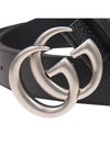 GG Marmont Double Buckle Belt Black Silver - GUCCI - BALAAN 8