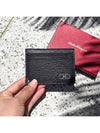 Double Gancini Leather Card Wallet Black - SALVATORE FERRAGAMO - BALAAN 3