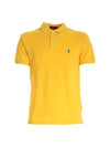 Men's Blue Embroidered Logo Short Sleeve PK Shirt Yellow - POLO RALPH LAUREN - BALAAN.