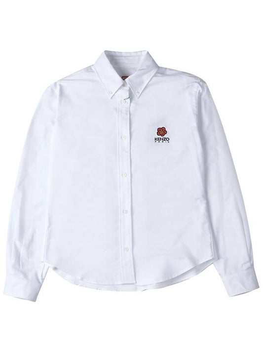 Women's Balk Flower Crest Slim Long Sleeve Shirt White - KENZO - BALAAN 2