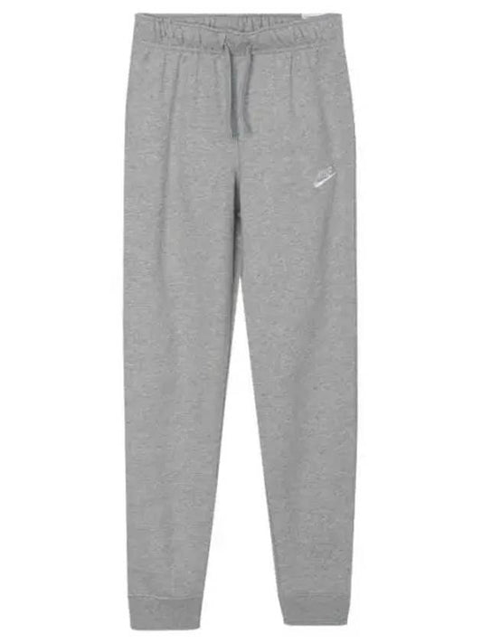 Women's Sportswear Club Fleece Mid-Rise Slim Track Pants Grey - NIKE - BALAAN 2