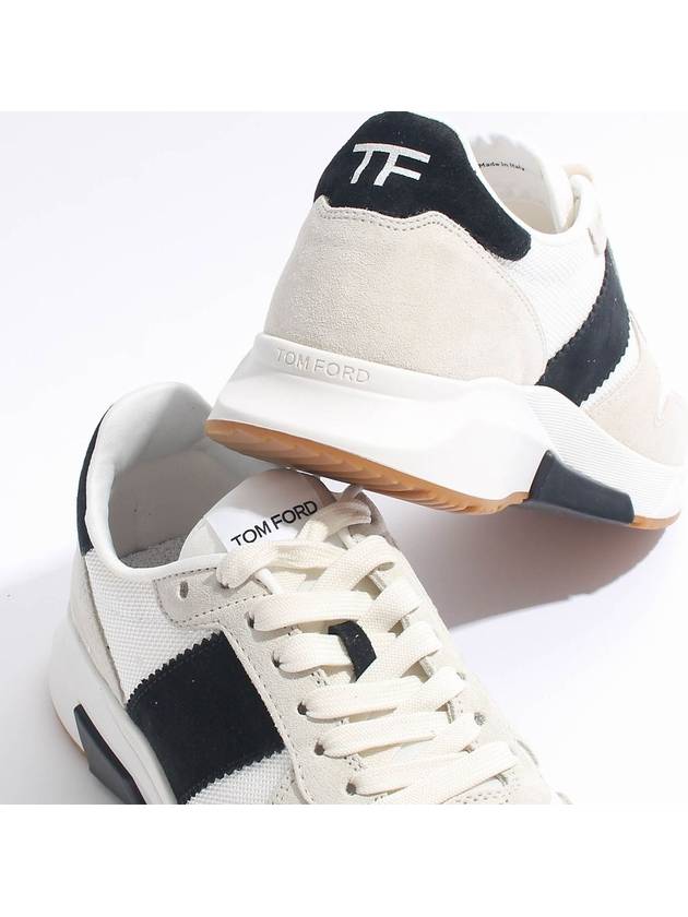 Suede Technical Fabric Jagga Low Top Sneakers Black White - TOM FORD - BALAAN 6