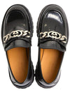 Loafer with Interlocking G Black Leather - GUCCI - BALAAN 3