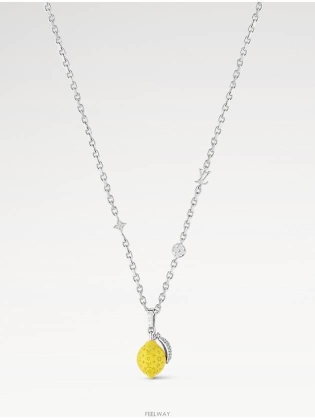 LV Fruits Limon Pendant Necklace Silver - LOUIS VUITTON - BALAAN 3