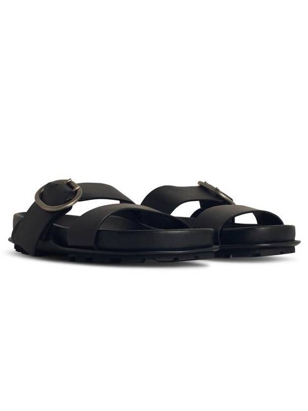 Jil Sander Black Leather Slippers - JIL SANDER - BALAAN 2