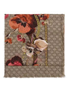 GG Flower Square Shawl Wool Muffler Red - GUCCI - BALAAN 3