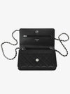 Classic Crossbag On Chain Grained Calfskin & Silver Black - CHANEL - BALAAN 3