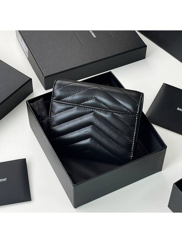 Cassandre Matelasse Compact Quilted Lambskin Half Wallet Black - SAINT LAURENT - BALAAN 5