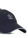 Embroidered Logo Curved Peak Ball Cap Navy - BRUNELLO CUCINELLI - BALAAN 5