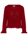 Mohair Butterfly Button Cardigan Red - GANNI - BALAAN 2