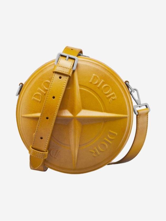 Round Calfskin Cross Bag Yellow - DIOR - BALAAN 1