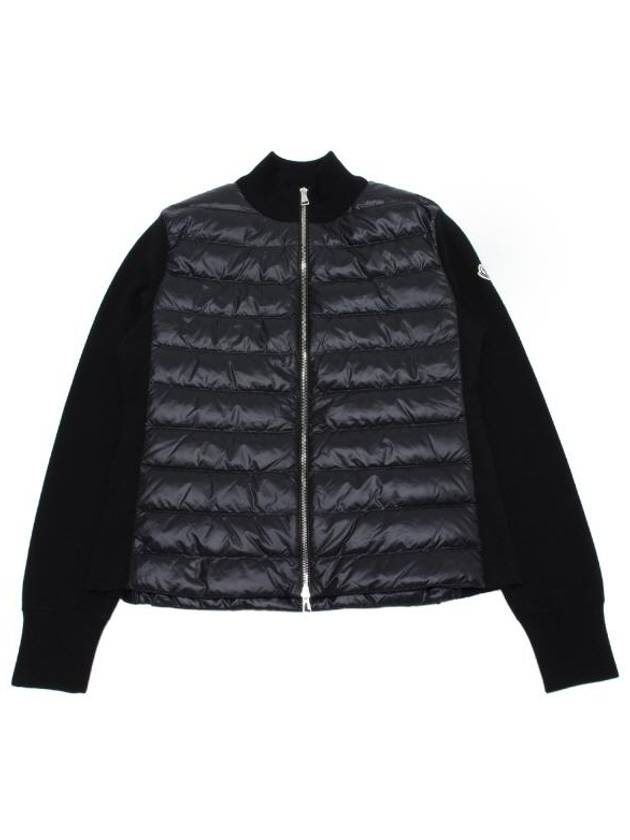 Logo Patch Knit Down Mix Zip up Black Jacket 9B00025 M1131 999 - MONCLER - BALAAN 5