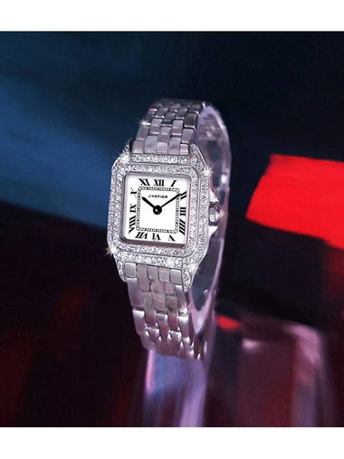 Panda Small Bezel Full Diamond Women s Steel Watch - CARTIER - BALAAN 1