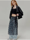 Butterfly Sequin Wrap A-Line Skirt Set Black - OPENING SUNSHINE - BALAAN 5