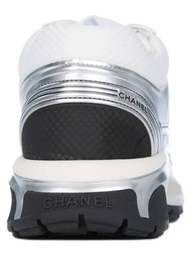 Fabric Laminated Low Top Sneakers Silver - CHANEL - BALAAN 6