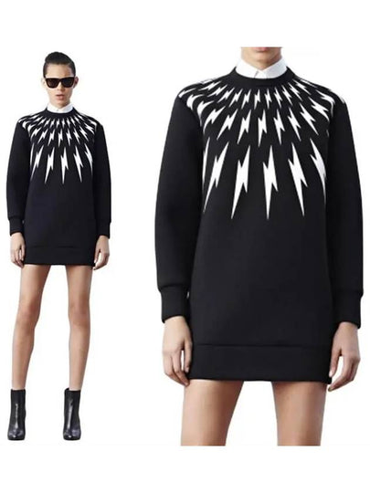 Women's Thunderbolt Short Dress Black - NEIL BARRETT - BALAAN 2