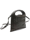 Intrecciato leather mini hop crossbody bag khaki - BOTTEGA VENETA - BALAAN 4