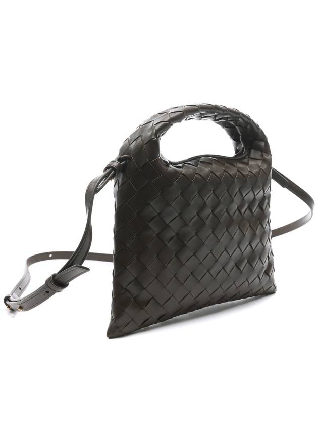 Intrecciato leather mini hop crossbody bag khaki - BOTTEGA VENETA - BALAAN 4