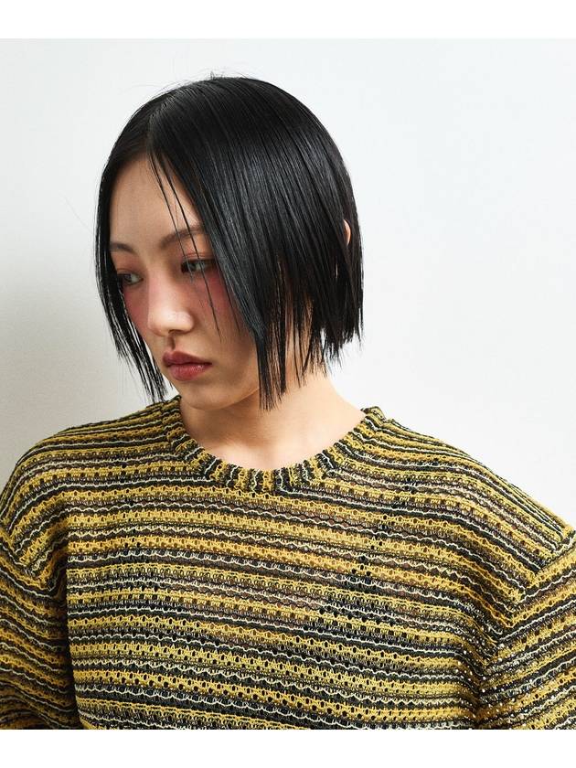 Seawear seethrough craft oversized knit pullover yellow - C WEAR BY THE GENIUS - BALAAN 5