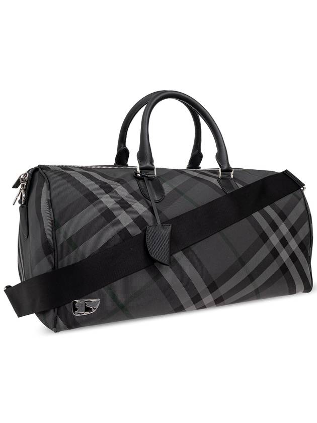 Grid Check Duffel Bag Charcoal - BURBERRY - BALAAN 5