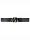 GG Marmont Reversible Leather Belt Black Brown - GUCCI - BALAAN 2