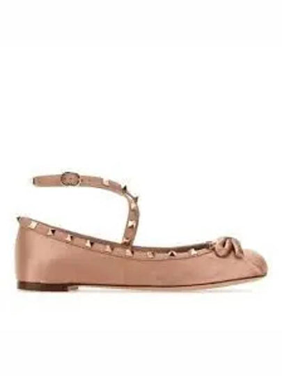 Rockstud Satin Ballerina Rose - VALENTINO - BALAAN 2