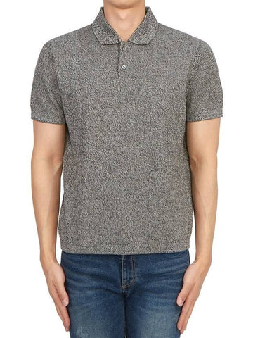 Men's Collar Cotton Blend Short Sleeve PK Shirt Black - THEORY - BALAAN 1