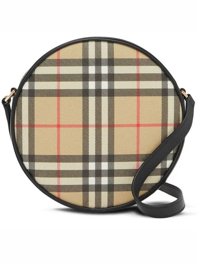 Lewis Check Pattern Round Cross Bag Beige - BURBERRY - BALAAN 3