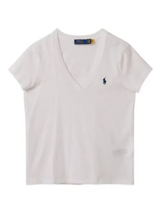 Cotton Jersey V-Neck Short Sleeve T-Shirt White - POLO RALPH LAUREN - BALAAN 2