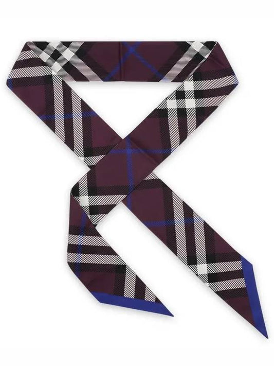 Nova Check Silk Scarf Purple - BURBERRY - BALAAN 2