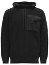 Half Zip Up Wool Knit Top Black - CP COMPANY - BALAAN 2