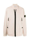 Wappen Patch Zip-up Bomber Jacket Beige - STONE ISLAND - BALAAN 3