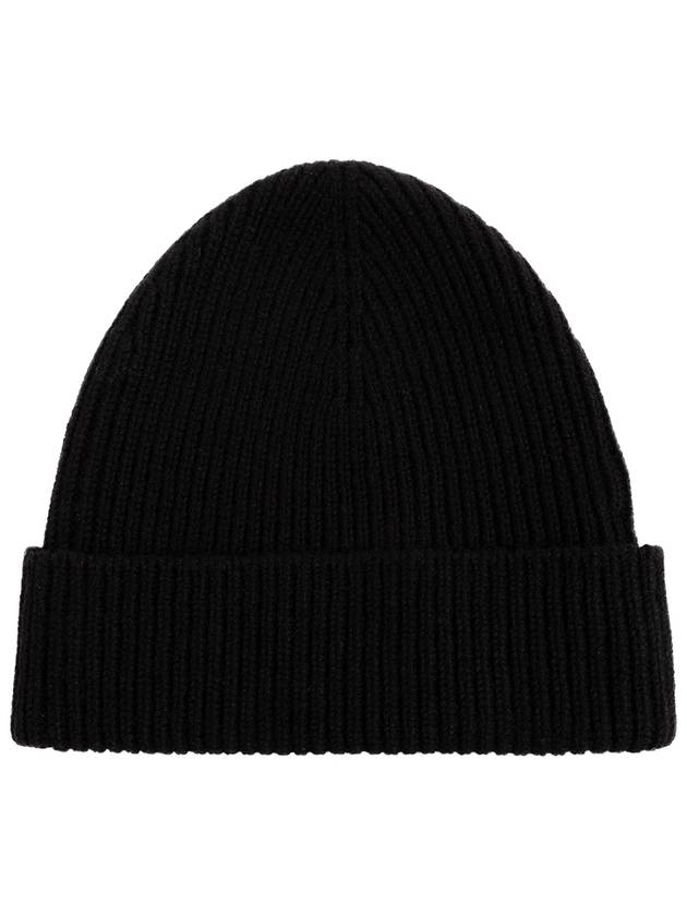 Embroidered Ribbed Cashmere Beanie Black - BURBERRY - BALAAN 4