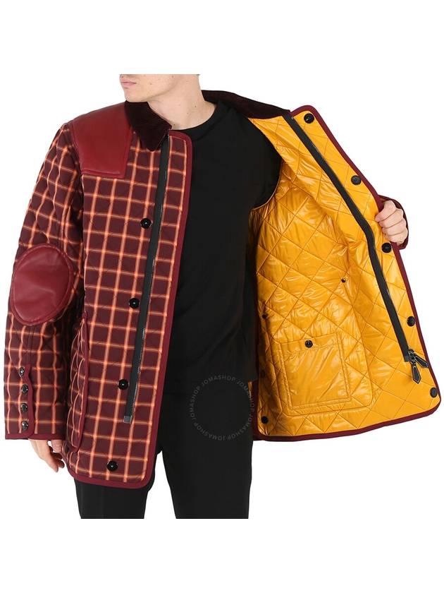 Burberry Men's Burgundy Check Reversible Quilted Jacket, Size Large - BURBERRY - BALAAN 2